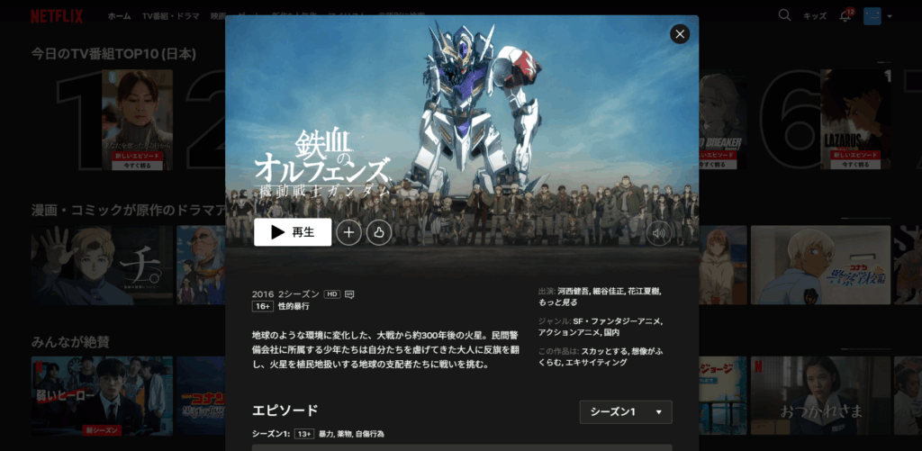 オルフェンズNetflix