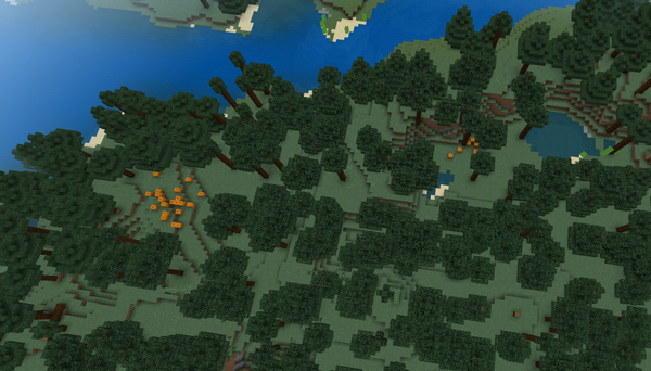マイクラのカボチャを上空から見た画像