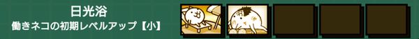 日光浴(働きネコ初期レベルアップ小)