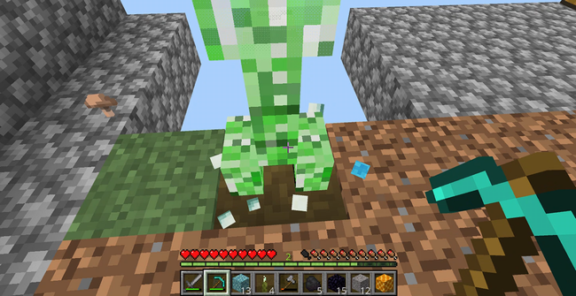 ワンブロックではクリーパーが一番の強敵