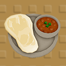 ナアン入りビーンカレー